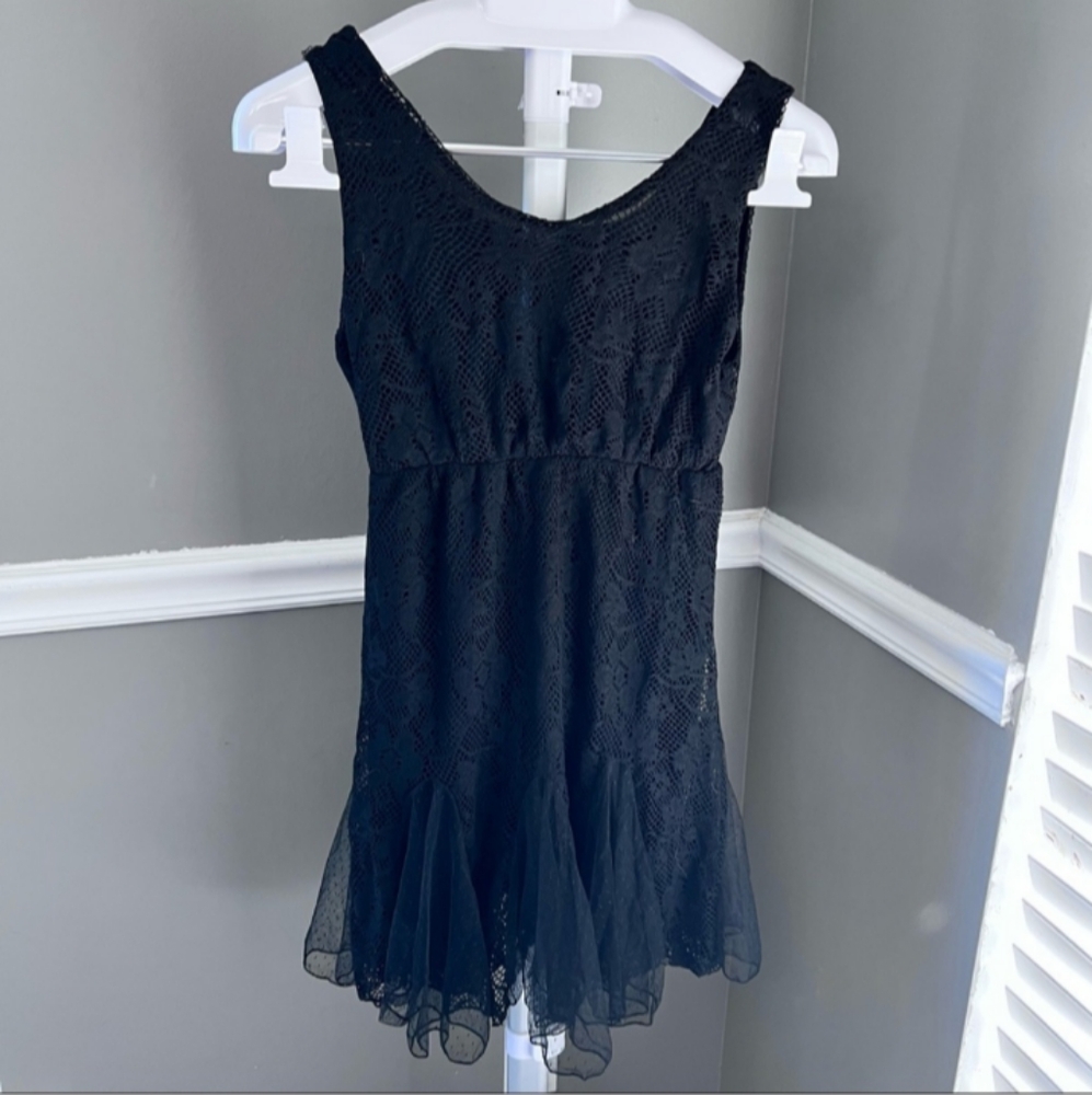 "pretty Good"  Lace Overlay Cocktail Mini Dress Black sz Large